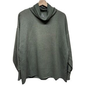 Aerie Women Sz‎ M Cowl Neck Oversized Sweatshirt Green Boho Pullover